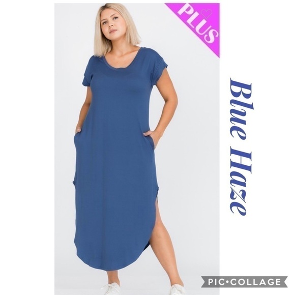 Blu Trends Dresses & Skirts - Diva Plus Blue Haze T-Shirt Dress